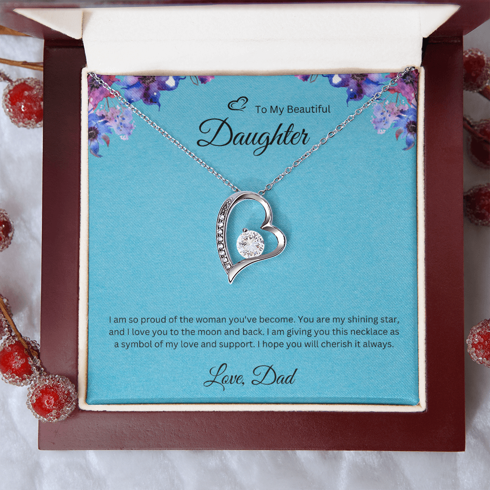 To My Beautiful Daughter – I'm So Proud of the Woman You've Become - Necklace Gift from Dad