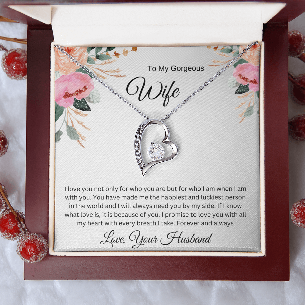 To My Gorgeous Wife – I Promise to Love You with All My Heart - Necklace Gift from Husband