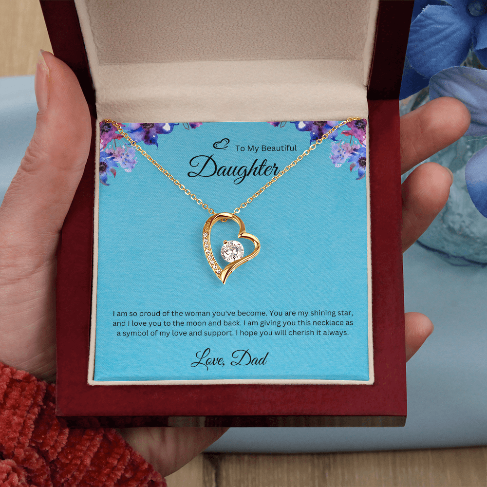 To My Beautiful Daughter – I'm So Proud of the Woman You've Become - Necklace Gift from Dad