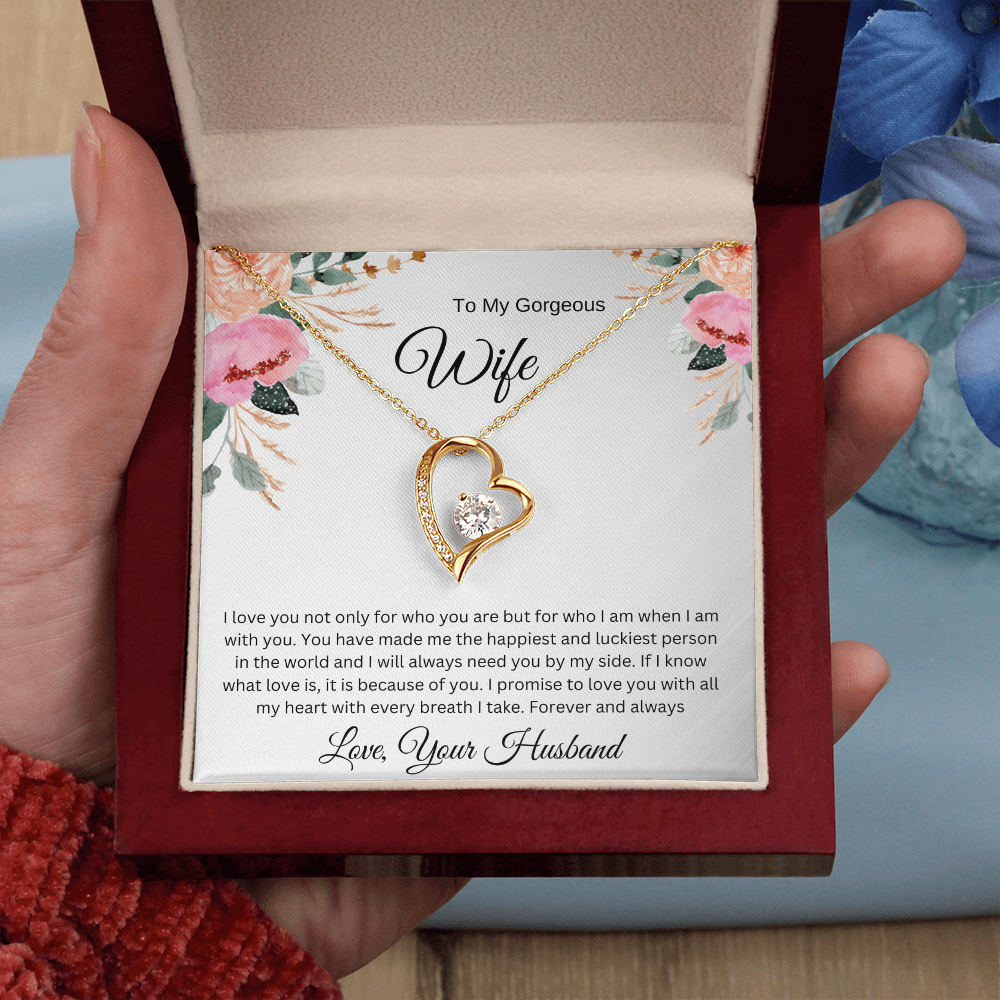 To My Gorgeous Wife – I Promise to Love You with All My Heart - Necklace Gift from Husband