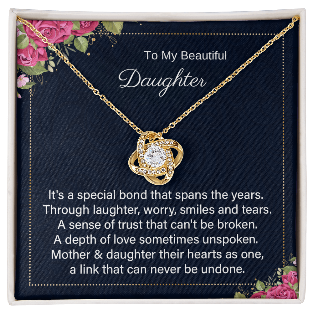 To My Beautiful Daughter – A Bond That Can Never Be Undone - Mother-Daughter Necklace Gift