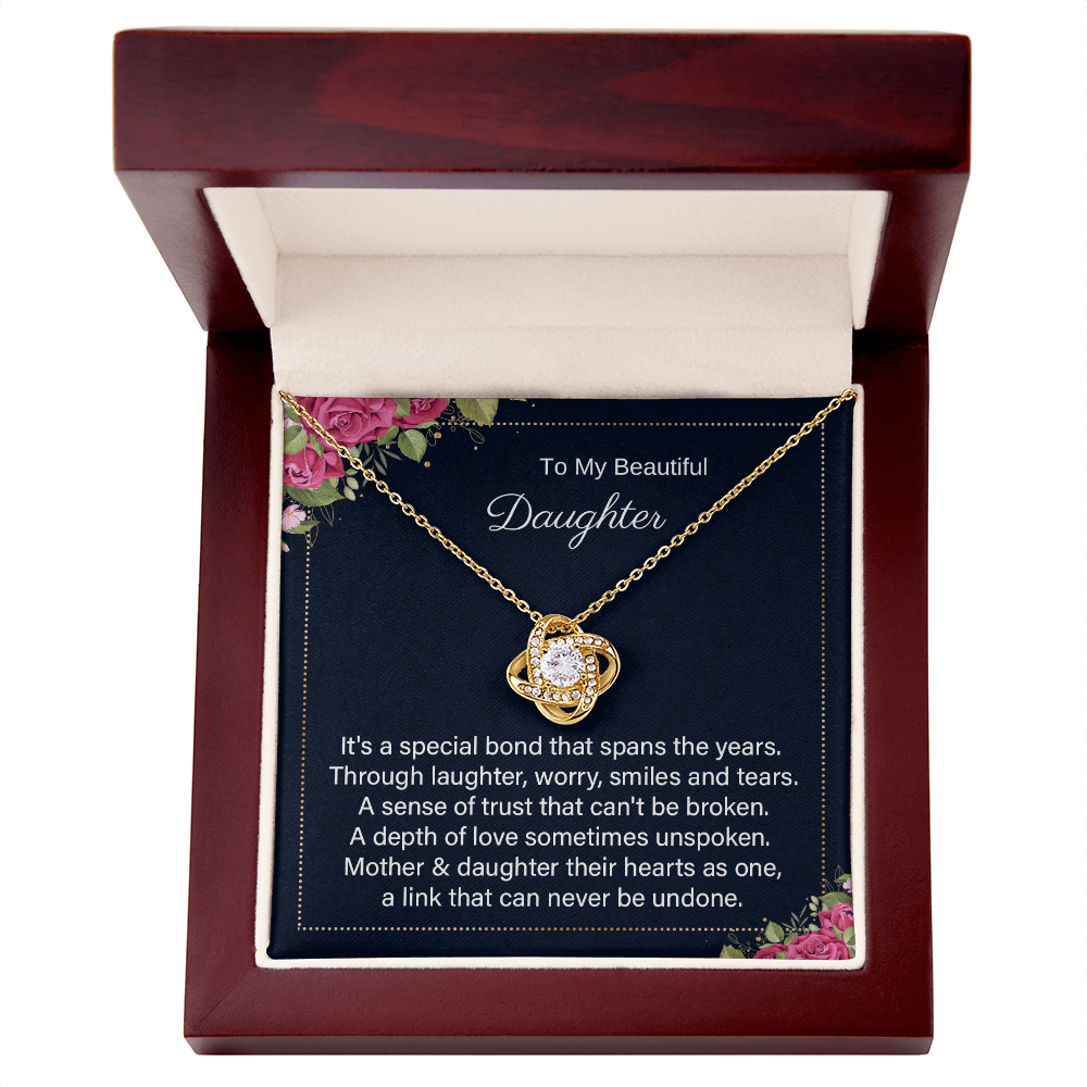 To My Beautiful Daughter – A Bond That Can Never Be Undone - Mother-Daughter Necklace Gift