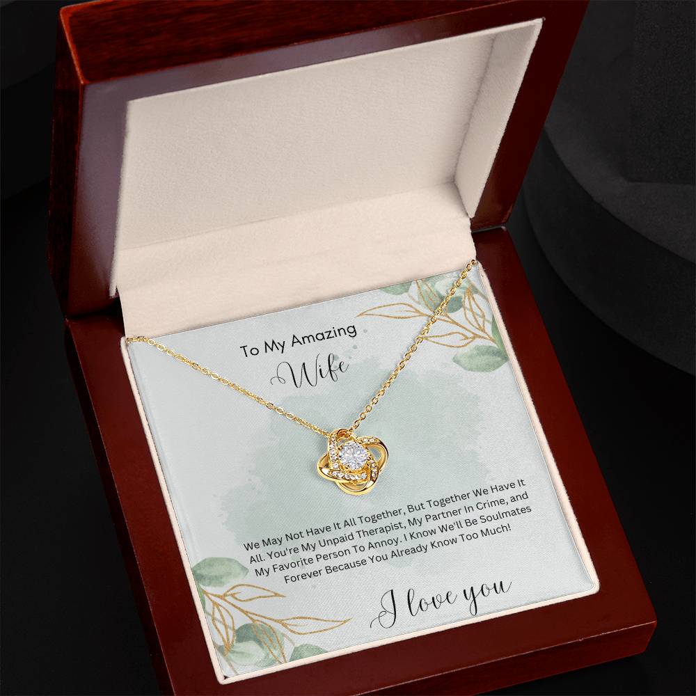 To My Amazing Wife – My Partner in Crime & Favorite Person to Annoy - Funny & Romantic Necklace Gift