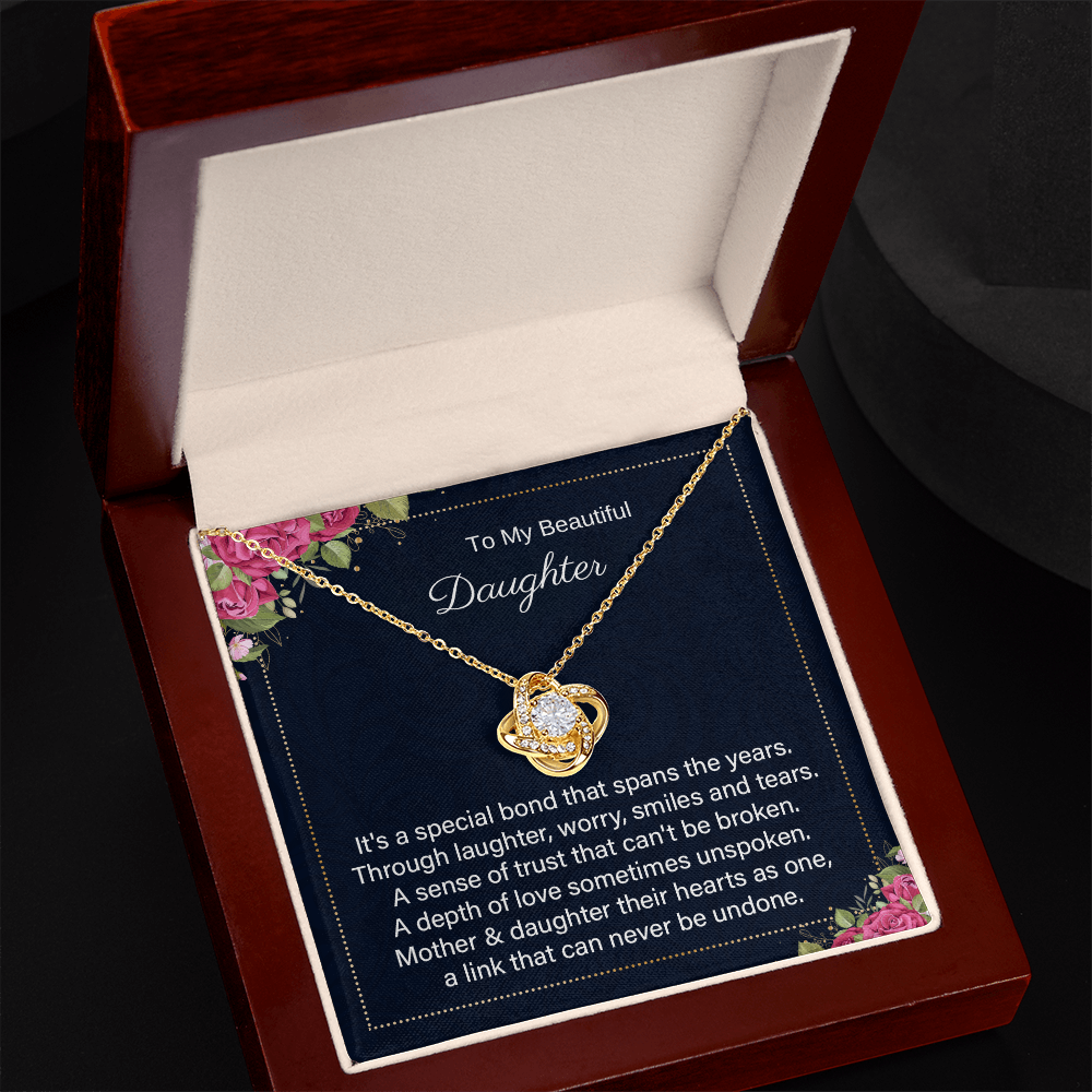 To My Beautiful Daughter – A Bond That Can Never Be Undone - Mother-Daughter Necklace Gift