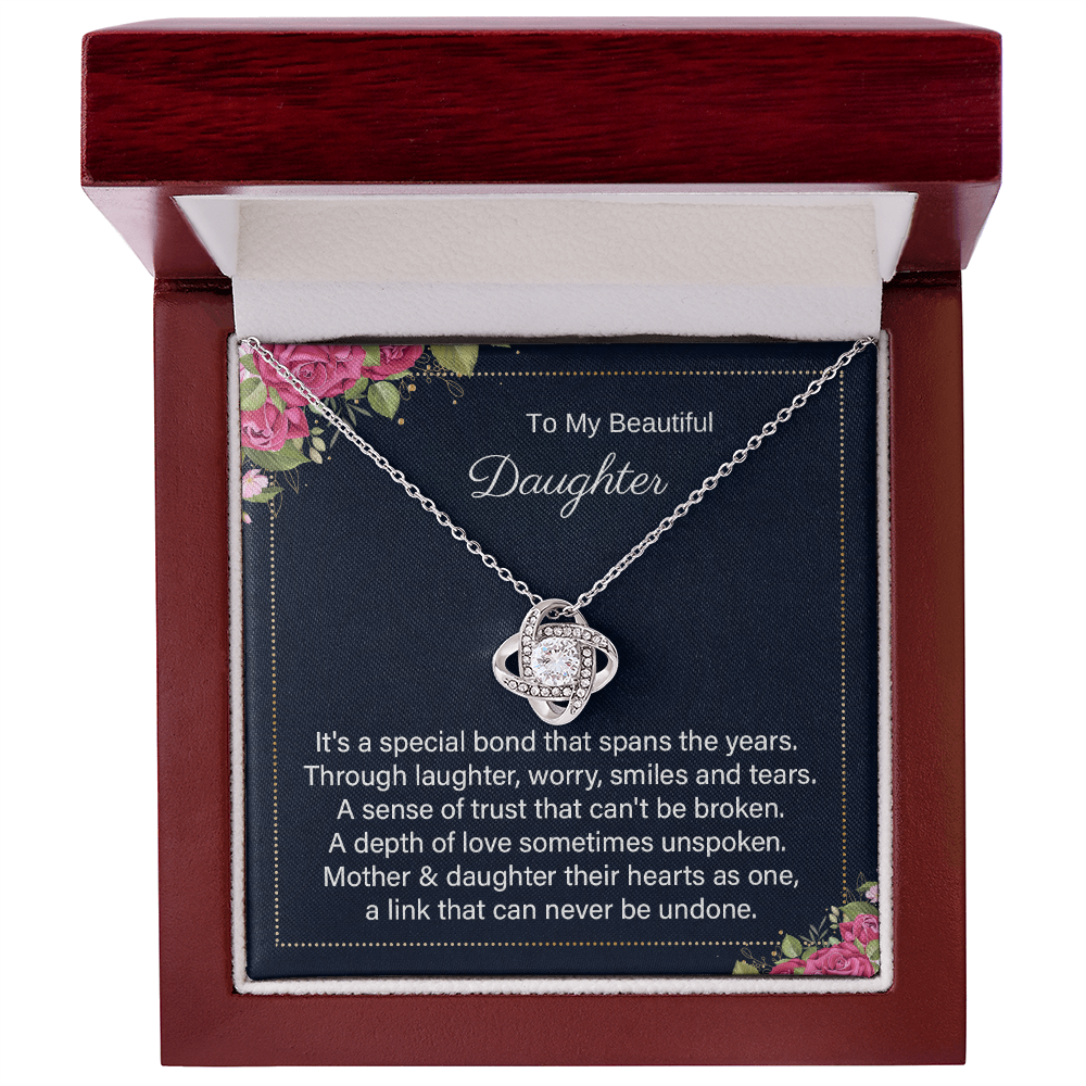 To My Beautiful Daughter – A Bond That Can Never Be Undone - Mother-Daughter Necklace Gift