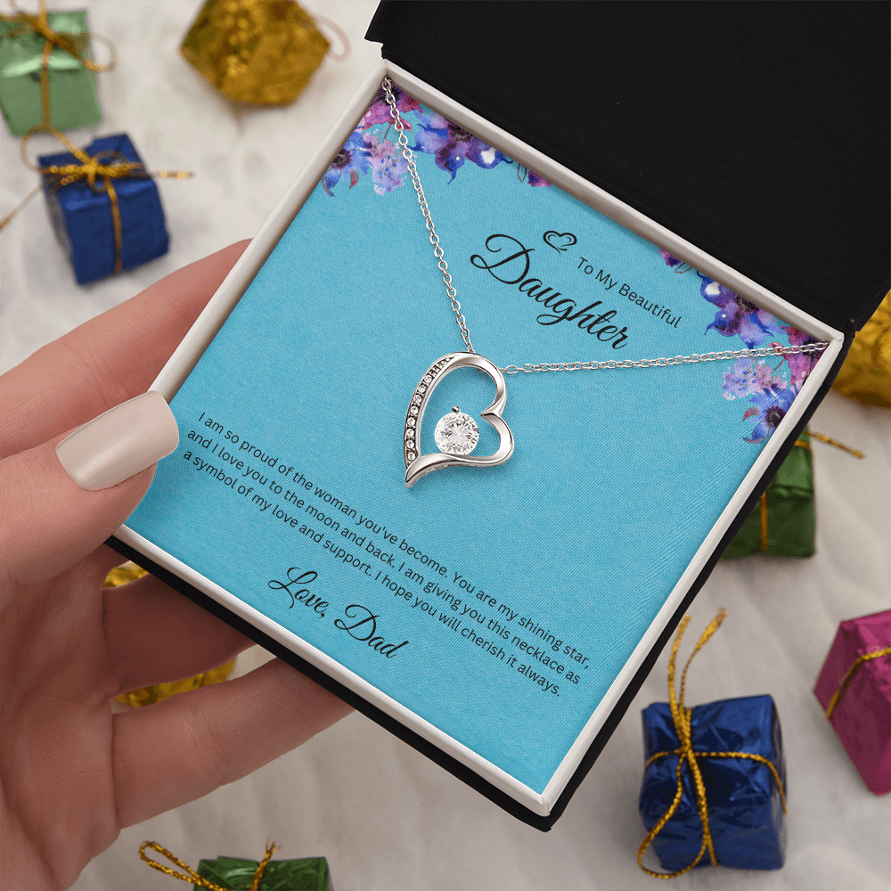 To My Beautiful Daughter – I'm So Proud of the Woman You've Become - Necklace Gift from Dad