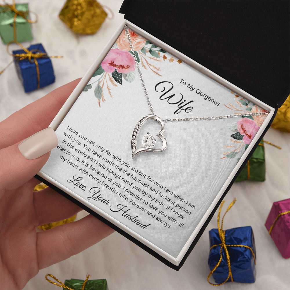 To My Gorgeous Wife – I Promise to Love You with All My Heart - Necklace Gift from Husband