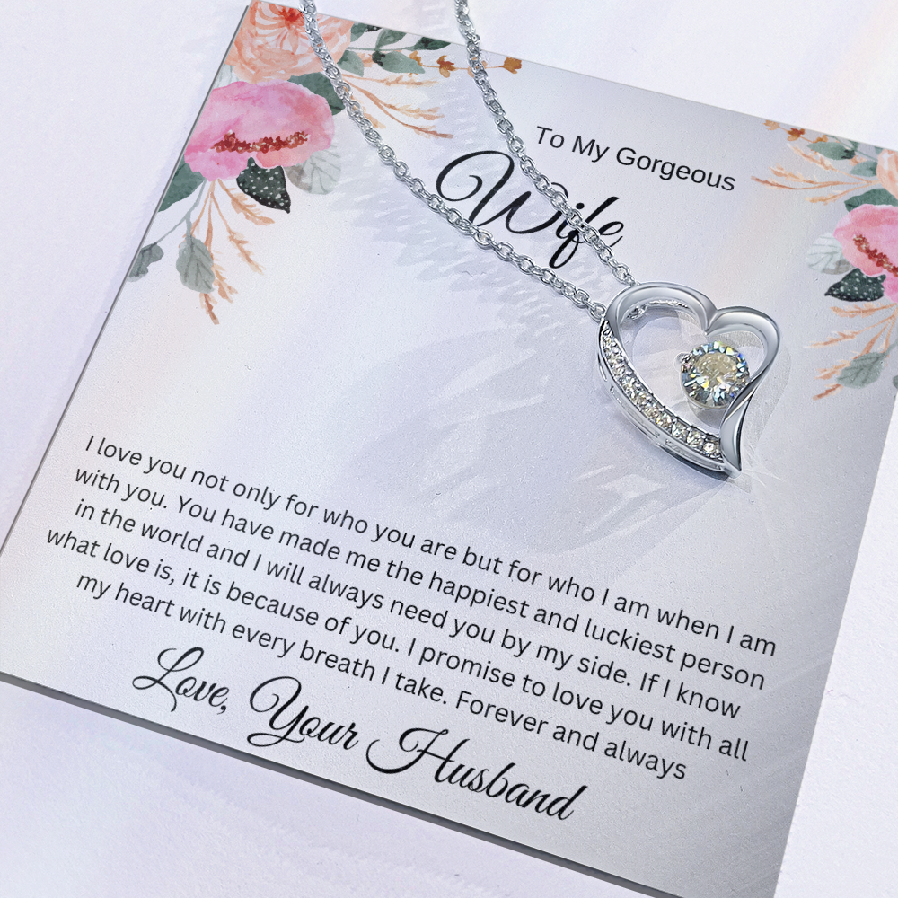 To My Gorgeous Wife – I Promise to Love You with All My Heart - Necklace Gift from Husband