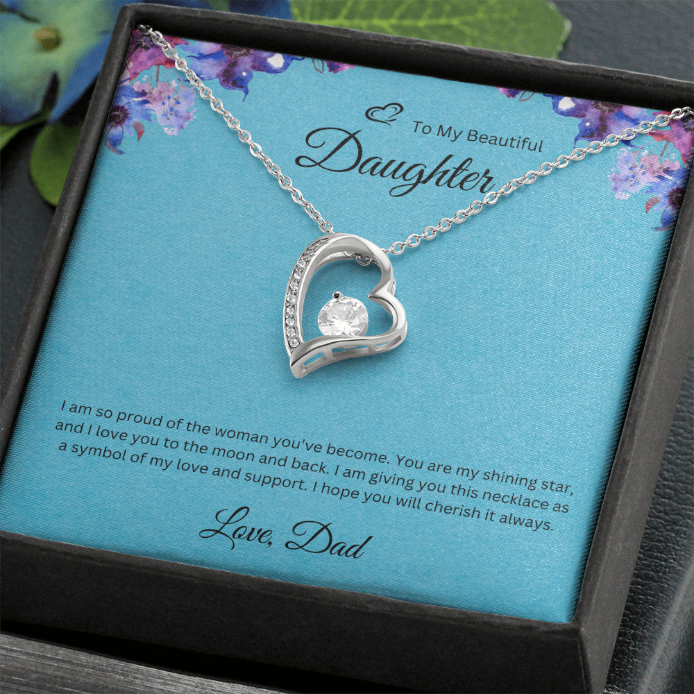 To My Beautiful Daughter – I'm So Proud of the Woman You've Become - Necklace Gift from Dad