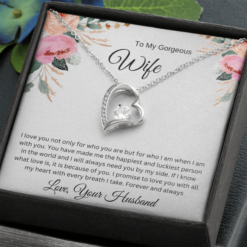 To My Gorgeous Wife – I Promise to Love You with All My Heart - Necklace Gift from Husband