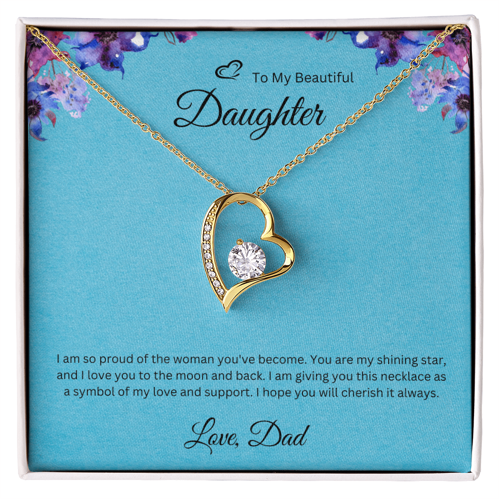 To My Beautiful Daughter – I'm So Proud of the Woman You've Become - Necklace Gift from Dad