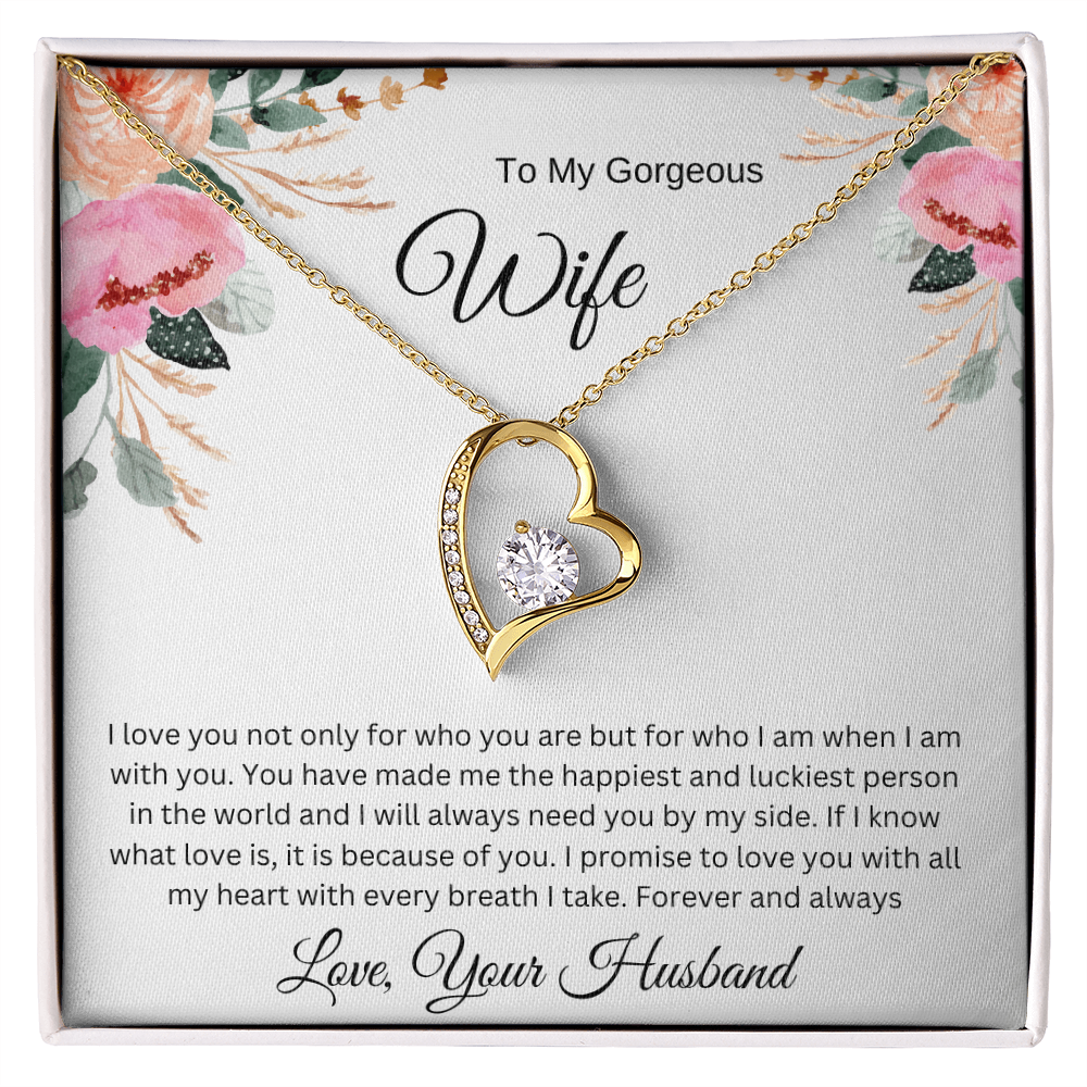 To My Gorgeous Wife – I Promise to Love You with All My Heart - Necklace Gift from Husband