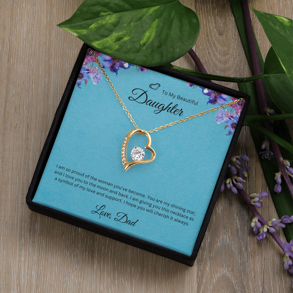 To My Beautiful Daughter – I'm So Proud of the Woman You've Become - Necklace Gift from Dad
