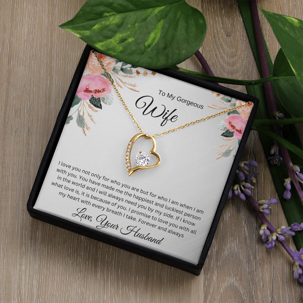To My Gorgeous Wife – I Promise to Love You with All My Heart - Necklace Gift from Husband