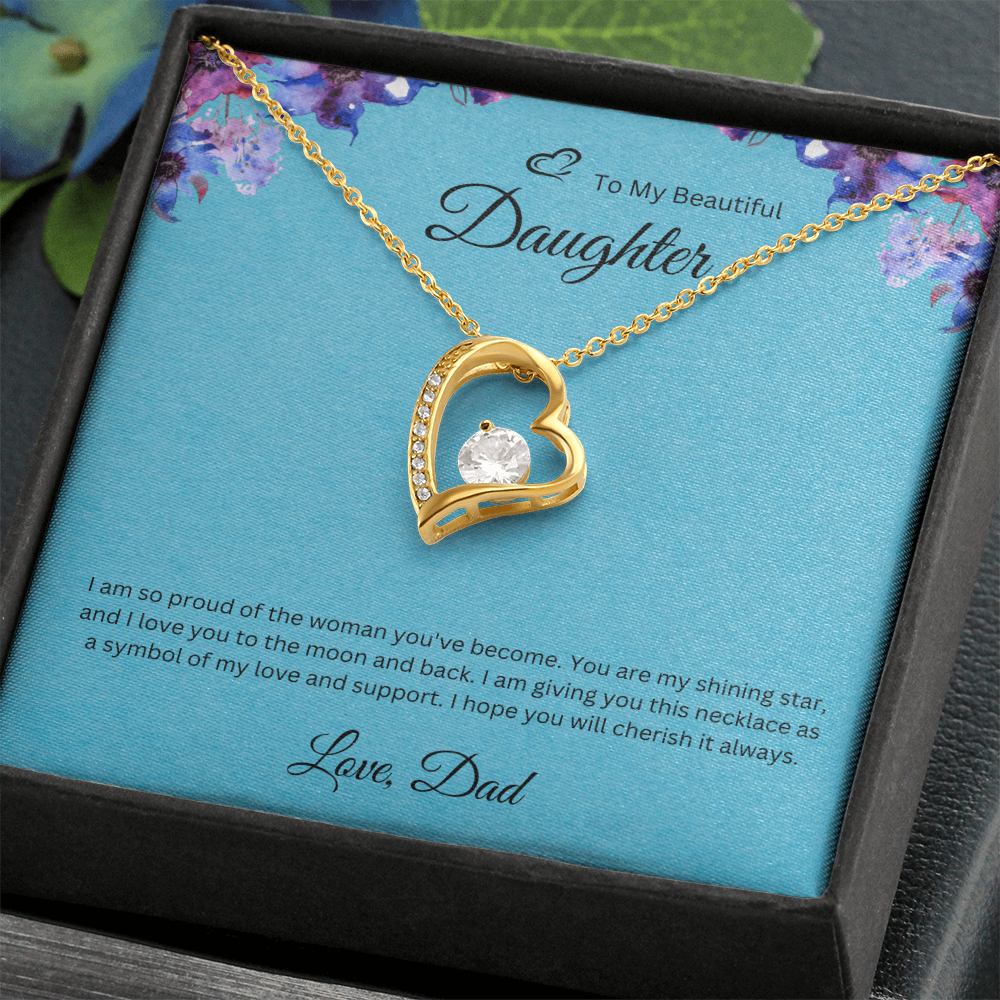 To My Beautiful Daughter – I'm So Proud of the Woman You've Become - Necklace Gift from Dad