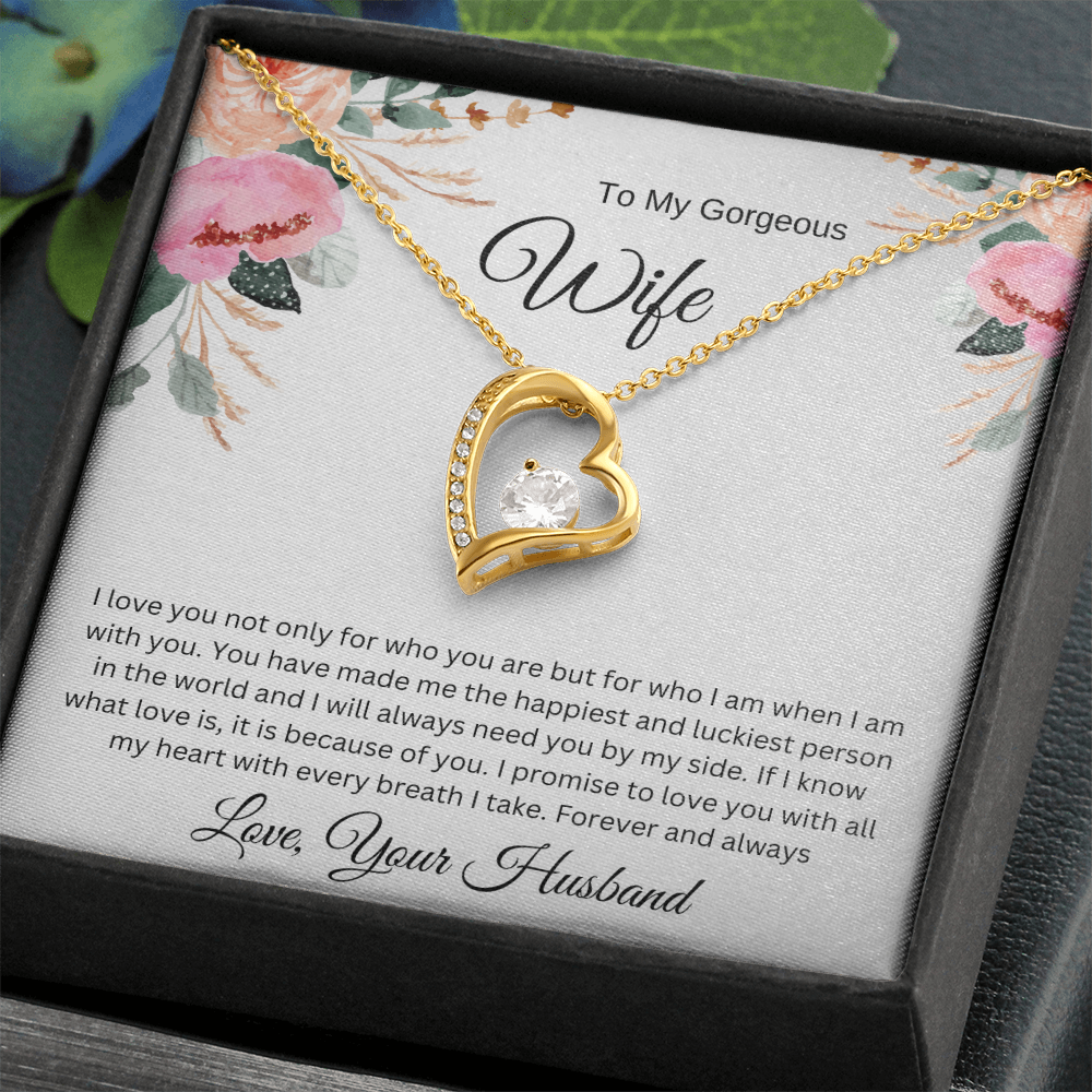To My Gorgeous Wife – I Promise to Love You with All My Heart - Necklace Gift from Husband