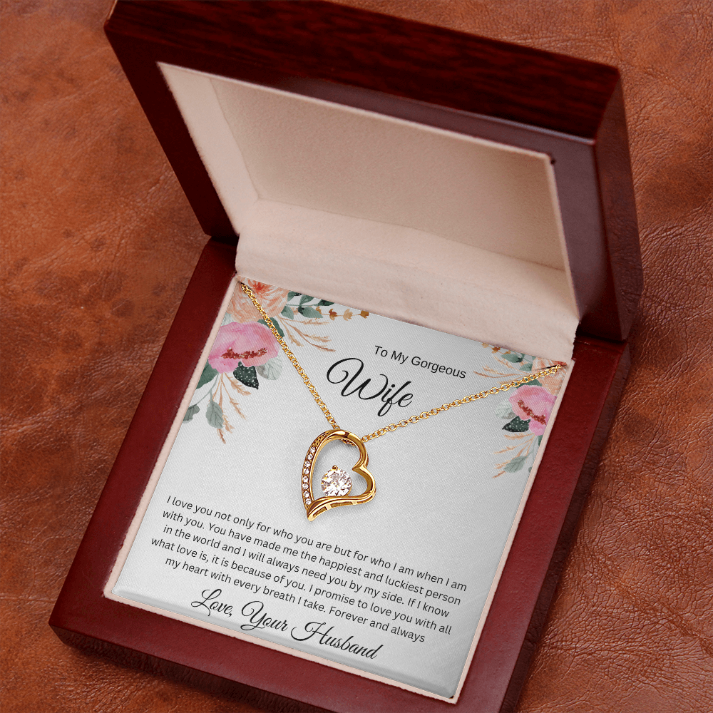 To My Gorgeous Wife – I Promise to Love You with All My Heart - Necklace Gift from Husband