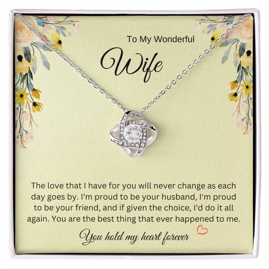 To My Wonderful Wife – You Hold My Heart Forever - Necklace Gift from Husband