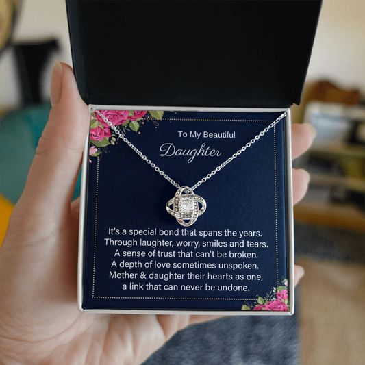 To My Beautiful Daughter – A Bond That Can Never Be Undone - Mother-Daughter Necklace Gift
