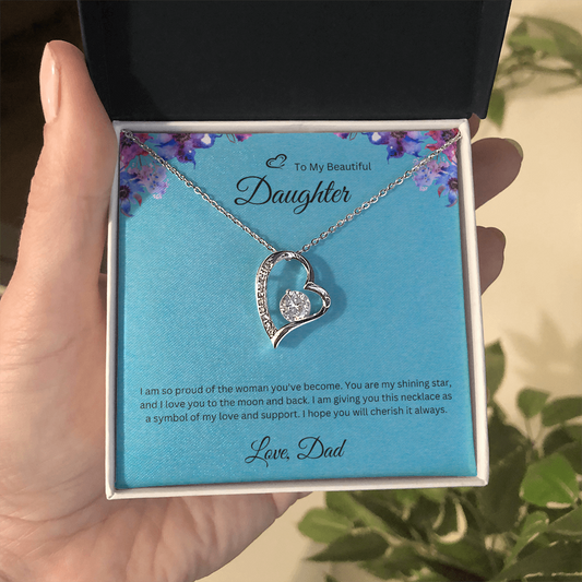 To My Beautiful Daughter – I'm So Proud of the Woman You've Become - Necklace Gift from Dad